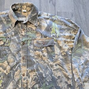 VTG Longsleeve Button-Up Camo Hunting Shirt Men's Large